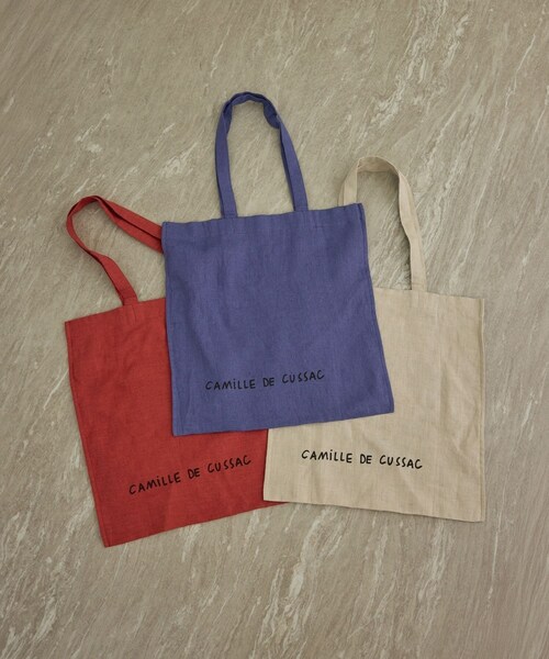 ADAM ET ROPE'(アダムエロペ)の「【Camille de Cussac by SALON】アートリネントートバッグ/ A4対応(トートバッグ・レディース・ベージュ/ブルー/レッド・F)」の6枚目の写真