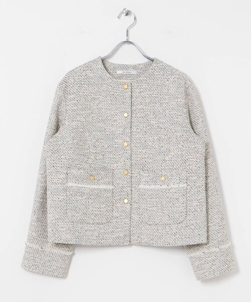 URBAN RESEARCH（アーバンリサーチ）の「ツイードノーカラージャケット（ノーカラージャケット・レディース・OFF MIX/BLACK MIX・FREE）」の11枚目の写真