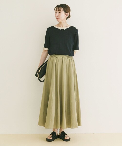 ITEMS URBANRESEARCH（アイテムズ アーバンリサーチ）の「コットン楊柳フレアスカート（スカート・レディース・GRY/BRN/L/KHK・Free）」の20枚目の写真