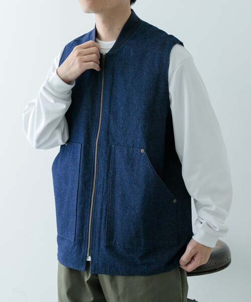 ITEMS URBANRESEARCH（アイテムズ アーバンリサーチ）の「ジップアップ コットンワークベスト（ベスト・メンズ・BLU/BRN/BLK・M/L）」の22枚目の写真