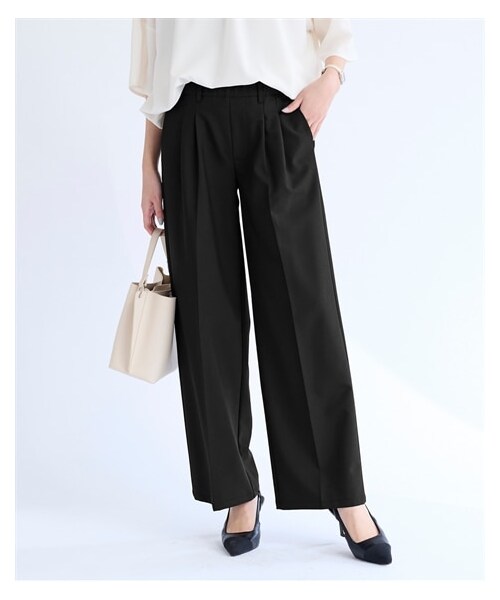 nissen（ニッセン）の「汗シミ防止ローウエストパンツ（ゆったりヒップ）（パンツ・レディース・黒/グリーン/オフホワイト・L/LL/3L/4L/5L/6L/8L/10L）」の13枚目の写真