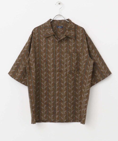 ITEMS URBANRESEARCH(アイテムズ アーバンリサーチ)の「リーフプリントオープンカラー半袖シャツ(シャツ/ブラウス・メンズ・BEG/BRN/BLK・M/L)」の12枚目の写真