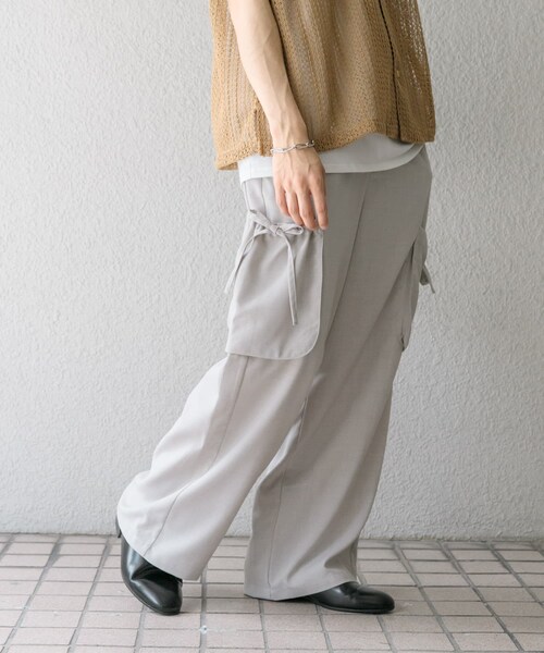 SENSE OF PLACE by URBAN RESEARCH(センスオブプレイスバイアーバンリサーチ)の「『セットアップ対応』 リネンライクサイドポケットワイドパンツ(その他パンツ・メンズ・GREIGE/BLUE・M/L)」の11枚目の写真