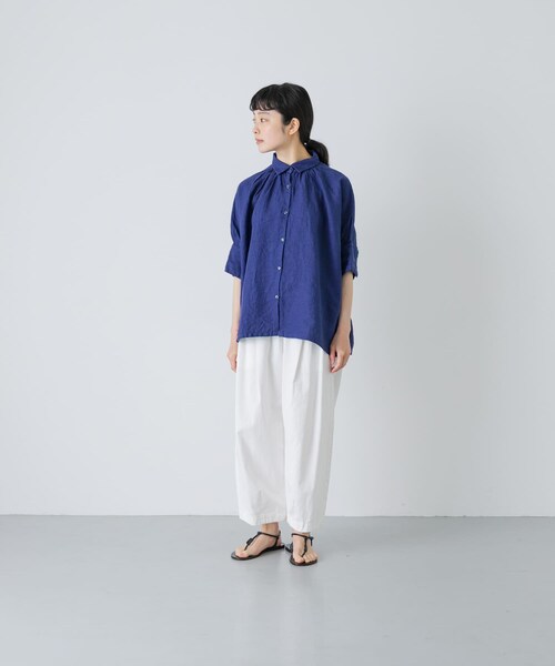 かぐれ（カグレ）の「Honnete　H/SLV GATHER SHIRTS（シャツ/ブラウス・レディース・BLUE/NOIR/SILVER・One）」の17枚目の写真