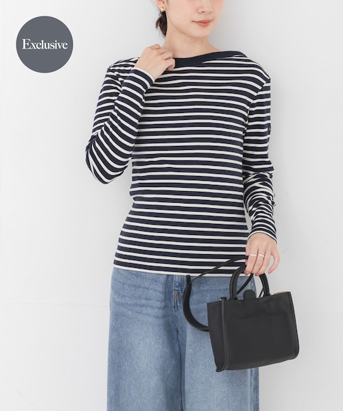 URBAN RESEARCH(アーバンリサーチ)の「『別注』LE MINOR×URBAN RESEARCH ボーダーカットソー(Tシャツ/カットソー・レディース・NoirEcru/MarineEc・-)」の2枚目の写真