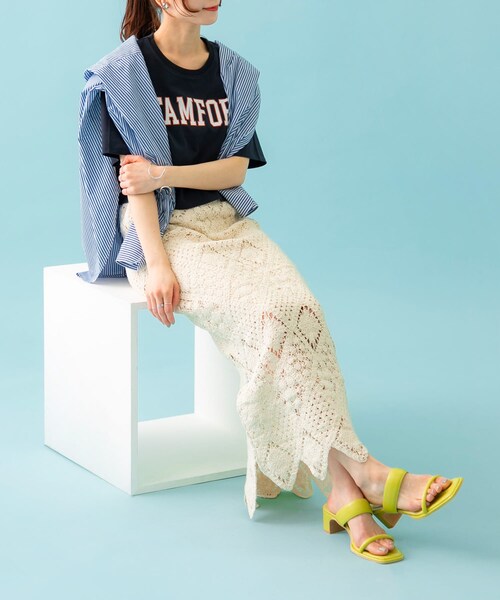 SENSE OF PLACE by URBAN RESEARCH（センスオブプレイスバイアーバンリサーチ）の「クロシェナロースカート（スカート・レディース・IVORY/BRICK/CHARCOAL・S/M）」の15枚目の写真