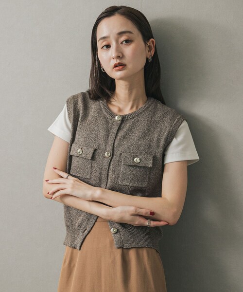 SENSE OF PLACE by URBAN RESEARCH(センスオブプレイスバイアーバンリサーチ)の「メタルボタンポケットベスト(ベスト・レディース・L.BLUE/BLACK/IVORY/BROWN・one)」の19枚目の写真