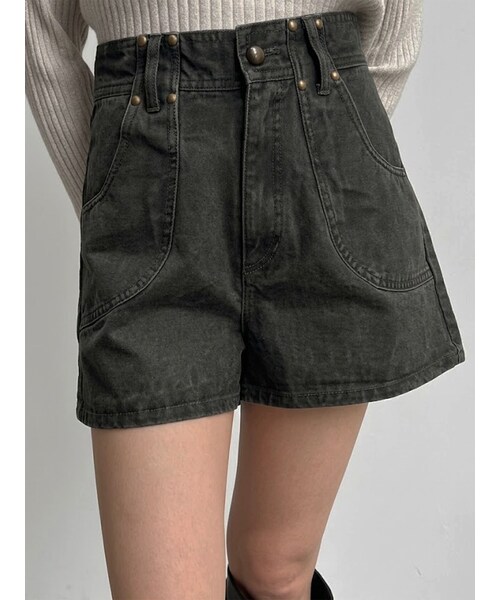MURUA（ムルーア）の「ウォッシュショートパンツ【セットアップ着用可】（その他パンツ・レディース・パープル/カーキ・1/2）」の10枚目の写真