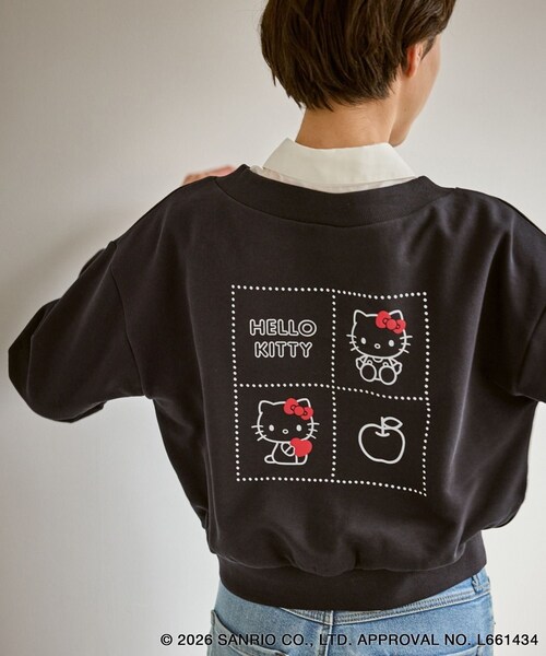 ROPE' PICNIC（ロペピクニック）の「【ROPE' PICNIC×ハローキティ】ボートネック裏毛プルオーバー（スウェット・レディース・チャコール/キナリ/ピンク系・F）」の21枚目の写真