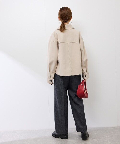 ROPE' PICNIC（ロペピクニック）の「ジャージーメルトンシリーズ ポケット付きジップブルゾン/リンクコーデ（ブルゾン・レディース・チャコール/ライトグレー/ブラウン系/ベージュ・F）」の20枚目の写真