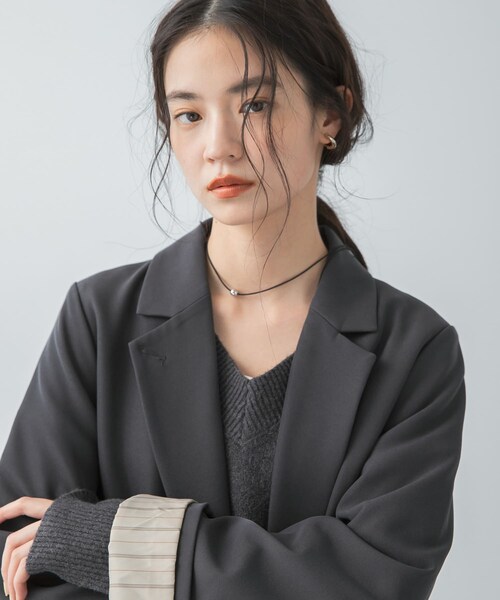 SENSE OF PLACE by URBAN RESEARCH（センスオブプレイスバイアーバンリサーチ）の「ワイドスリーブオーバージャケット（テーラードジャケット・レディース・CHARCOAL/IVORY/BEIGE・One）」の13枚目の写真