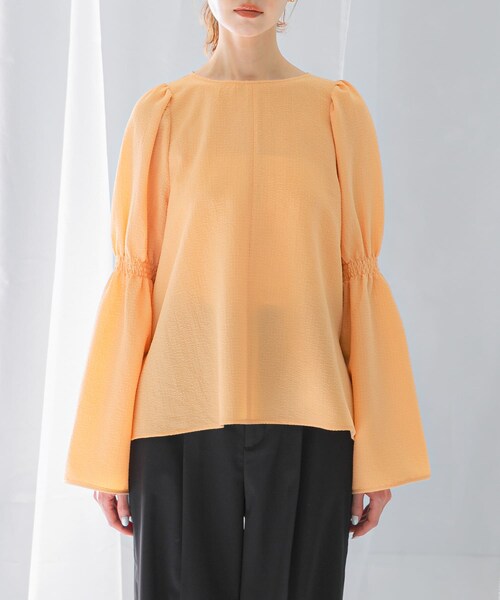 URBAN RESEARCH ROSSO（アーバンリサーチロッソ）の「シャーリングベルスリーブブラウス（シャツ/ブラウス・レディース・orange/white・FREE）」の21枚目の写真