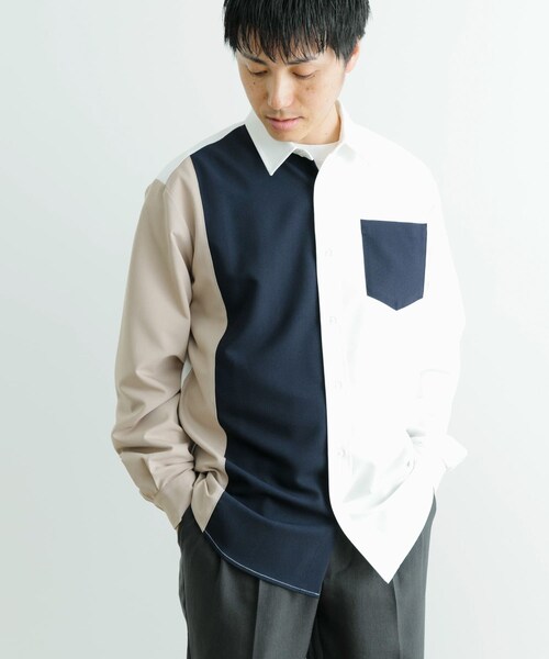 ITEMS URBANRESEARCH（アイテムズ アーバンリサーチ）の「Vertical Switch 長袖シャツ（シャツ/ブラウス・メンズ・L.BLU/WHT/BLU・M/L）」の2枚目の写真