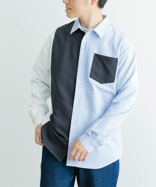 ITEMS URBANRESEARCH(アイテムズ アーバンリサーチ)の「Vertical Switch 長袖シャツ(シャツ/ブラウス・メンズ・L.BLU/WHT/BLU・M/L)」の7枚目の写真