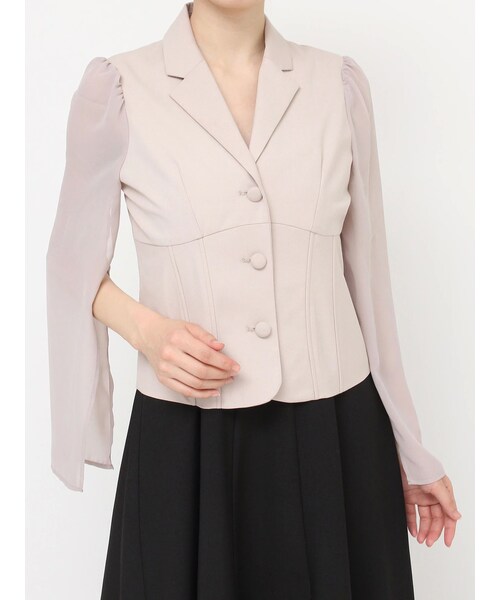 RESEXXY（リゼクシー）の「シアースリーブコルセットジャケット（テーラードジャケット・レディース・ホワイト/ブラック/ベージュ・F）」の14枚目の写真