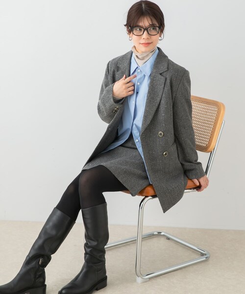 URBAN RESEARCH ROSSO（アーバンリサーチロッソ）の「F by ROSSO　ヘリンボンネップツイードジャケット（テーラードジャケット・レディース・BEIGE/GRAY・Free）」の4枚目の写真