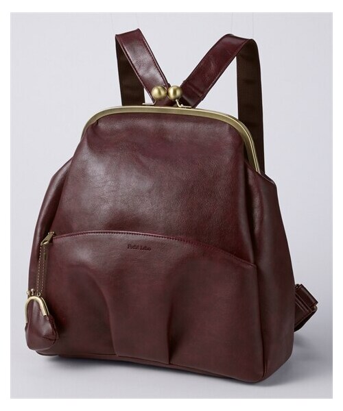 nissen（ニッセン）の「１０ポケットレトロデザインがま口リュック　Poche Lab(ポッシェ ラボ)（ベビーがま口付）（バックパック/リュック・メンズ・黒/キャメル/ボルドー・Y）」の3枚目の写真