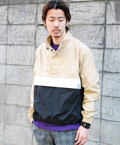 URBAN RESEARCH Sonny Label（アーバンリサーチサニーレーベル）の「MAGIC NUMBER　STRETCH TRACK BLOUSON∴（ブルゾン・メンズ・BLACK/BEIGE・M/L）」の2枚目の写真