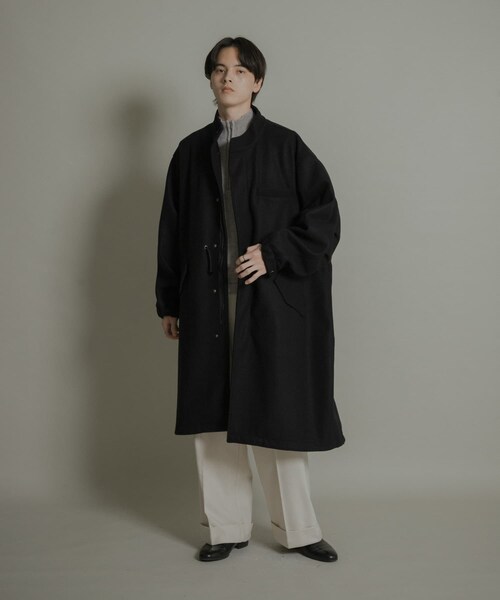 SENSE OF PLACE by URBAN RESEARCH（センスオブプレイスバイアーバンリサーチ）の「『UR TECH』 カットメルトンモッズコート（モッズコート・メンズ・BLACK/KHAKI・M/L）」の11枚目の写真