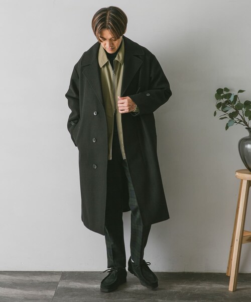URBAN RESEARCH DOORS(アーバンリサーチドアーズ)の「JAPAN FABRICオーバーチェスターコート(チェスターコート・メンズ・GREEN/GREIGE/BROWN/D.NAVY/BLACK・M/L/XL)」の16枚目の写真