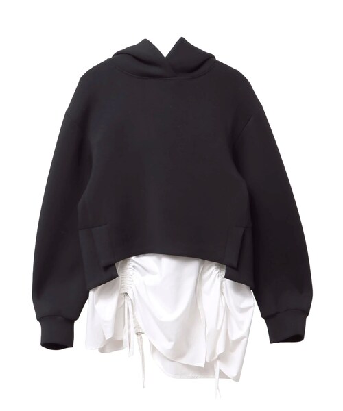 ELENDEEK（エレンディーク）の「DRAWSTRING BL SET HOODIE（パーカー・レディース・グレー/ブラック/ブラウン・F）」の7枚目の写真