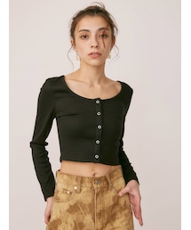 EVRIS | ドットボタンリブロンTEE(Tシャツ/カットソー)