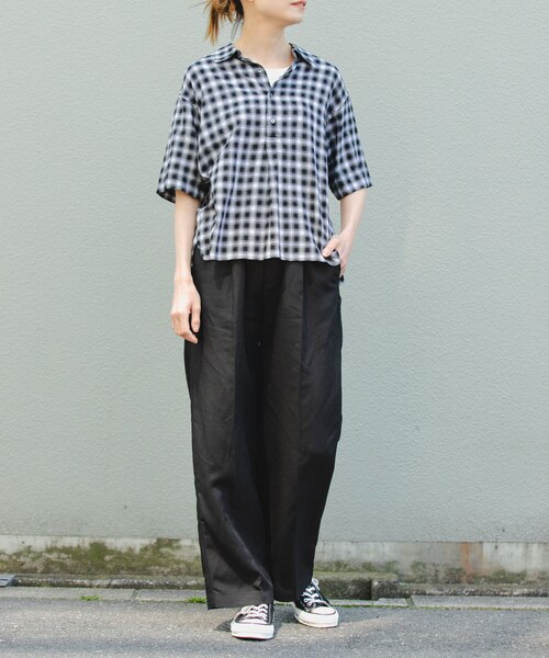 URBAN RESEARCH DOORS（アーバンリサーチドアーズ）の「FORK&SPOON　コットンレーヨンチェックシャツ（シャツ/ブラウス・レディース・OFFｘBLK/CCLｘBRN・1）」の10枚目の写真