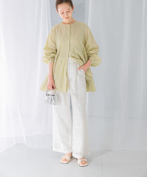 URBAN RESEARCH ROSSO（アーバンリサーチロッソ）の「ボリュームフレアートップス（シャツ/ブラウス・レディース・off/green・FREE）」の20枚目の写真