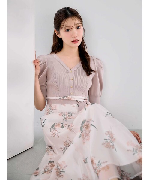 MERCURYDUO（マーキュリーデュオ）の「ブーケ花柄ニットドッキング
