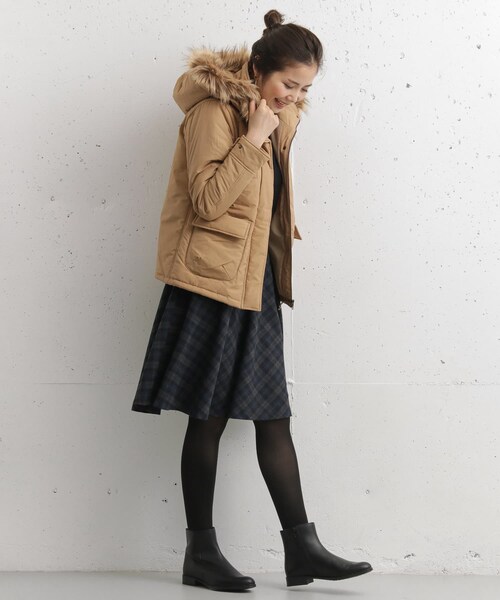 URBAN RESEARCH Sonny Label（アーバンリサーチサニーレーベル）の「ファートリムフードマウンテンパーカー∴（マウンテンパーカー・レディース・カーキ/ベージュ/ネイビー・36/38）」の5枚目の写真