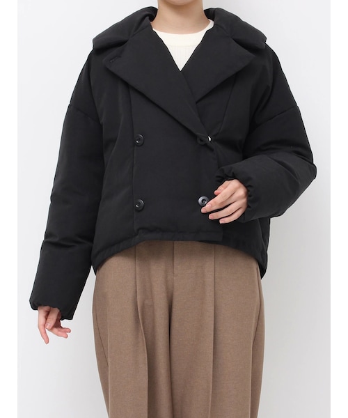 LAGUNAMOON（ラグナムーン）の「ダブルショートアライドダウン（ダウンジャケット/コート・レディース・アイボリー/ブラック/ブラウン・F）」の3枚目の写真