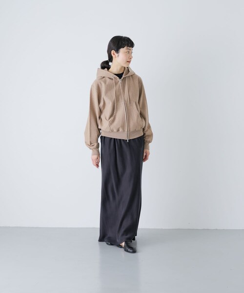 かぐれ（カグレ）の「blurhmsROOTSTOCK　THIN-SWEAT HOODIE ZIP（パーカー・レディース・H White/DarkNavy/H Beige・0）」の17枚目の写真