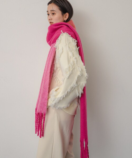 SENSE OF PLACE by URBAN RESEARCH（センスオブプレイスバイアーバンリサーチ）の「『一部WEB限定カラー』パネルボーダーストール（マフラー・レディース・RED/GREEN/YELLOW/ORANGE・one）」の14枚目の写真