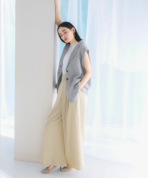 URBAN RESEARCH ROSSO（アーバンリサーチロッソ）の「ハイウエストワイドパンツ（その他パンツ・レディース・lightbeige/blue・36/38）」の8枚目の写真