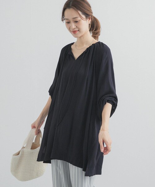 URBAN RESEARCH DOORS(アーバンリサーチドアーズ)の「カフタンチュニック(その他トップス・レディース・NATURAL/BLACK・Free)」の6枚目の写真