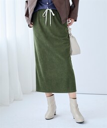 nissen | 大きいサイズ カットコーデュロイバックスリットナロースカート(スカート)