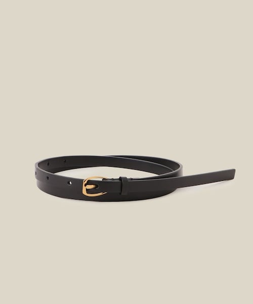 ROPE'(ロペ)の「シグネットバックルナローレザーベルト(ベルト・レディース・ブラック/ダークブラウン・F)」の10枚目の写真