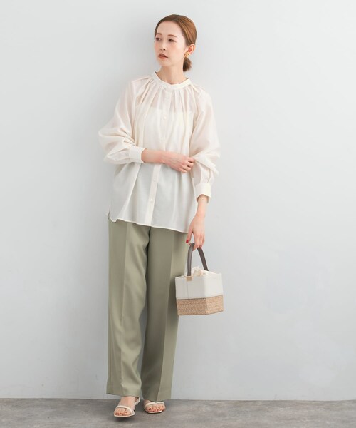 URBAN RESEARCH ROSSO（アーバンリサーチロッソ）の「ランダムタックセミシアーブラウス（シャツ/ブラウス・レディース・off/light pink/charcoal・FREE）」の10枚目の写真
