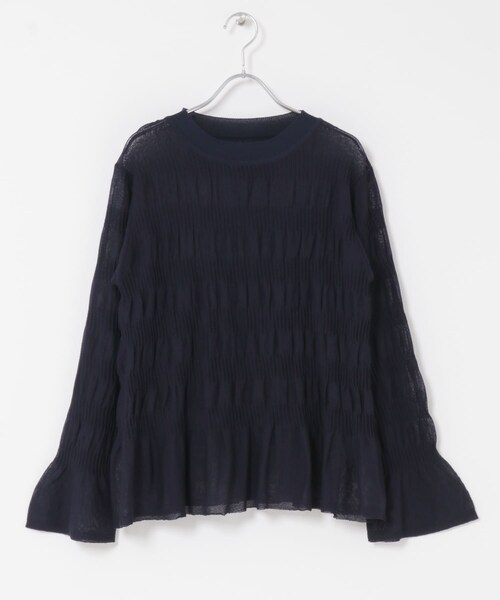 ITEMS URBANRESEARCH（アイテムズ アーバンリサーチ）の「シャーリングフレアスリーブニット（ニット/セーター・レディース・OFF/LVD/NVY・Free）」の15枚目の写真