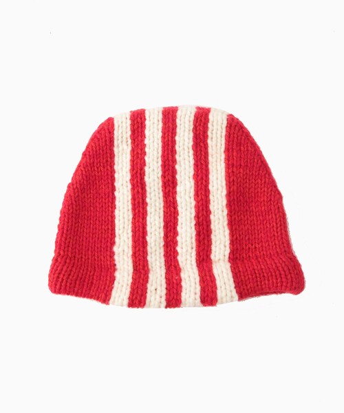 ADAM ET ROPE'（アダムエロペ）の「【RICE NINE TEN/ライス ナイン テン】HAND KNITTED CAP（ニットキャップ/ビーニー・メンズ・ブラック/ブルー系/レッド・F）」の3枚目の写真