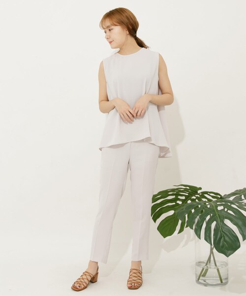 SENSE OF PLACE by URBAN RESEARCH（センスオブプレイスバイアーバンリサーチ）の「バックフレアセットアップ(テーパード)（セットアップ・レディース・GREIGE/GREEN/NAVY・S/M）」の5枚目の写真