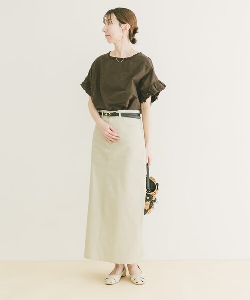 ITEMS URBANRESEARCH（アイテムズ アーバンリサーチ）の「『イージーケア』ストレッチチノスカート(楽着シリーズ)（スカート・レディース・CML/L.BEG/NVY・S/M）」の8枚目の写真