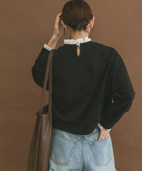 ITEMS URBANRESEARCH(アイテムズ アーバンリサーチ)の「フリルドッキングスウェット(スウェット・レディース・杢GRY/BLK・FREE)」の10枚目の写真