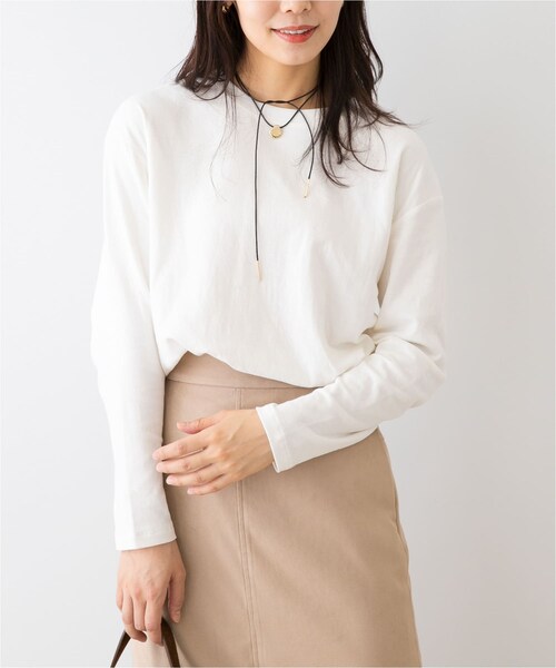 URBAN RESEARCH ROSSO（アーバンリサーチロッソ）の「F by ROSSO　ソフトウォームオーバーロンTEE（Tシャツ/カットソー・レディース・OFF WHITE/BLACK/G/MOCHA・Free）」の6枚目の写真