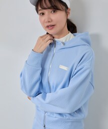 ROPE' | ロゴキルト風ジャガードフーディーパーカー/セットアップ対応・UV/Oggi掲載(パーカー)