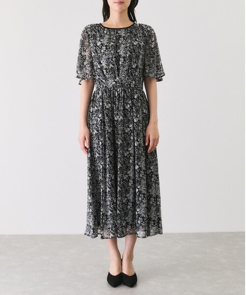 Jayro（ジャイロ）の「楊柳花柄プリントワンピース（ワンピース・レディース・ブラック系/ホワイト系・M）」の18枚目の写真