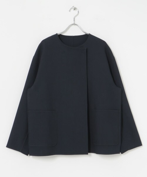 URBAN RESEARCH（アーバンリサーチ）の「ツイルノーカラーリバーコート（ノーカラージャケット・レディース・NAVY・FREE）」の10枚目の写真