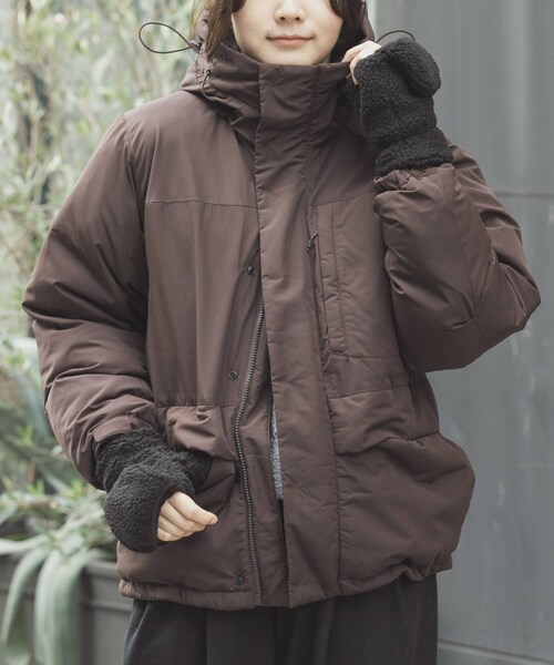 EKAL（エカル）の「『UR TECH』中綿フードジャケット（その他アウター・レディース・ダークブラウン/チャコール・one）」の3枚目の写真