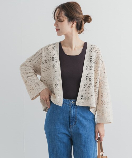 URBAN RESEARCH DOORS(アーバンリサーチドアーズ)の「クロシェニットカーディガン(カーディガン/ボレロ・レディース・OFF/BEIGE・Free)」の15枚目の写真
