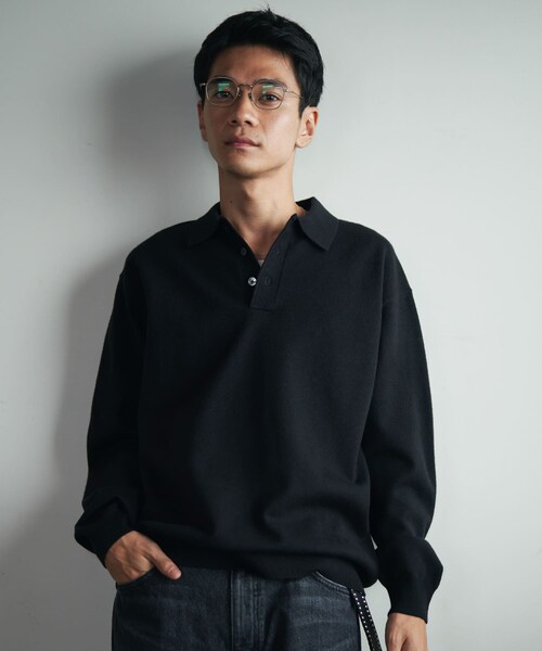 URBAN RESEARCH DOORS（アーバンリサーチドアーズ）の「『XLサイズ/WEB限定/仁村紗和さん着用』『UR TECH 200日ニット』 ポロシャツ（ポロシャツ・メンズ・L/GRY/BROWN/BLACK/BLUE GREEN・M/L/XL）」の8枚目の写真